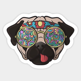 Hippe Pug Sticker